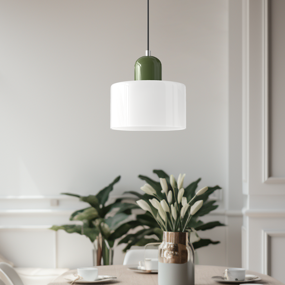 Glass Pendant Light Fixture – Modern Bauhaus Hanging Ceiling Light