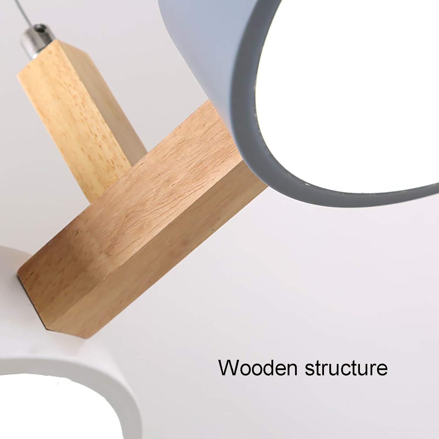 Linear Pendant Light Fixture – Modern Multi-Light LED Ceiling Light with Wood Accents