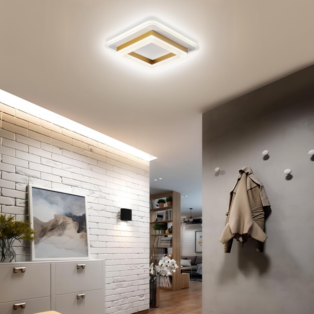 LED Flush Mount Ceiling Light Fixture – Modern Square Ceiling Light