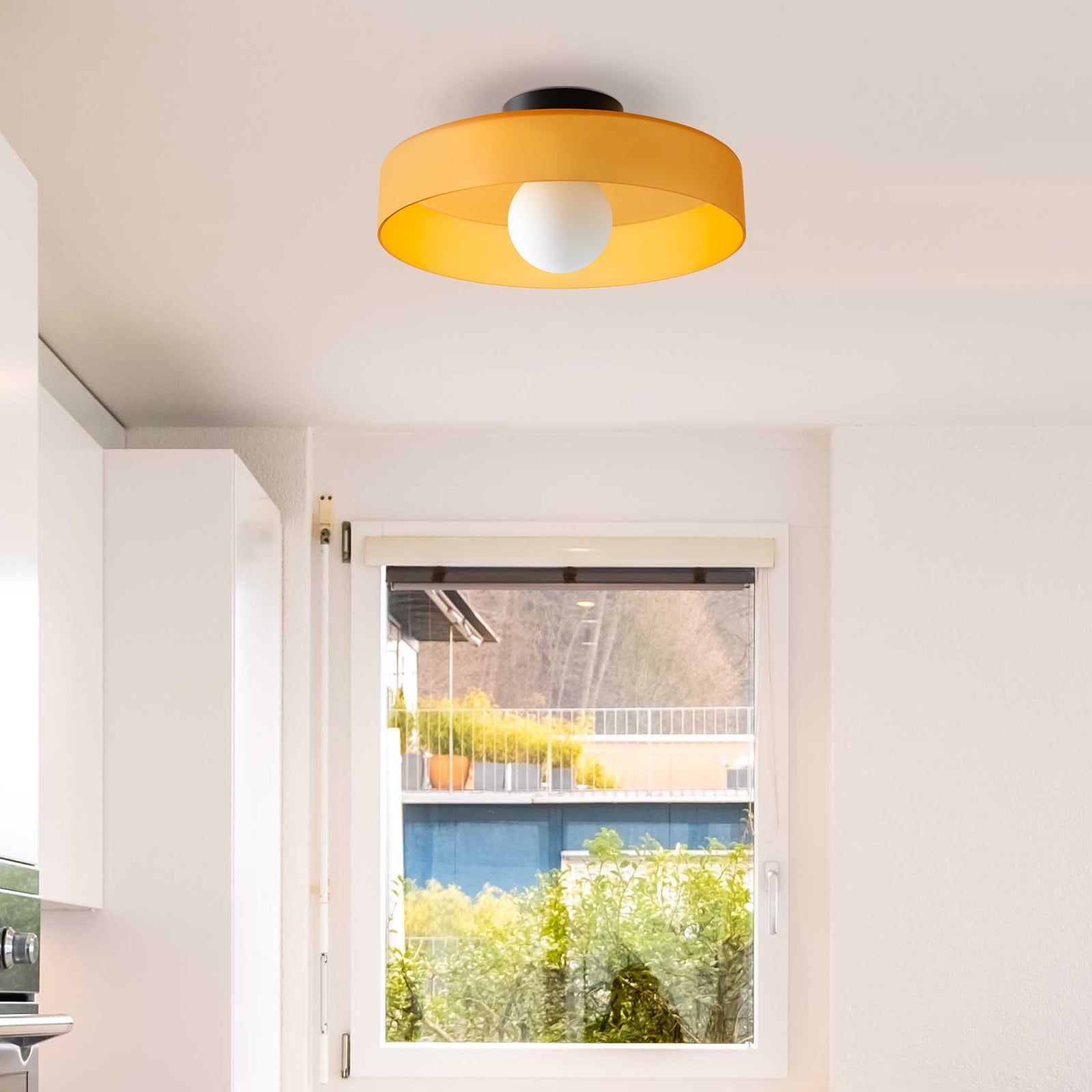 Glass Flush Mount Ceiling Light Fixture – Modern Round Ceiling Light