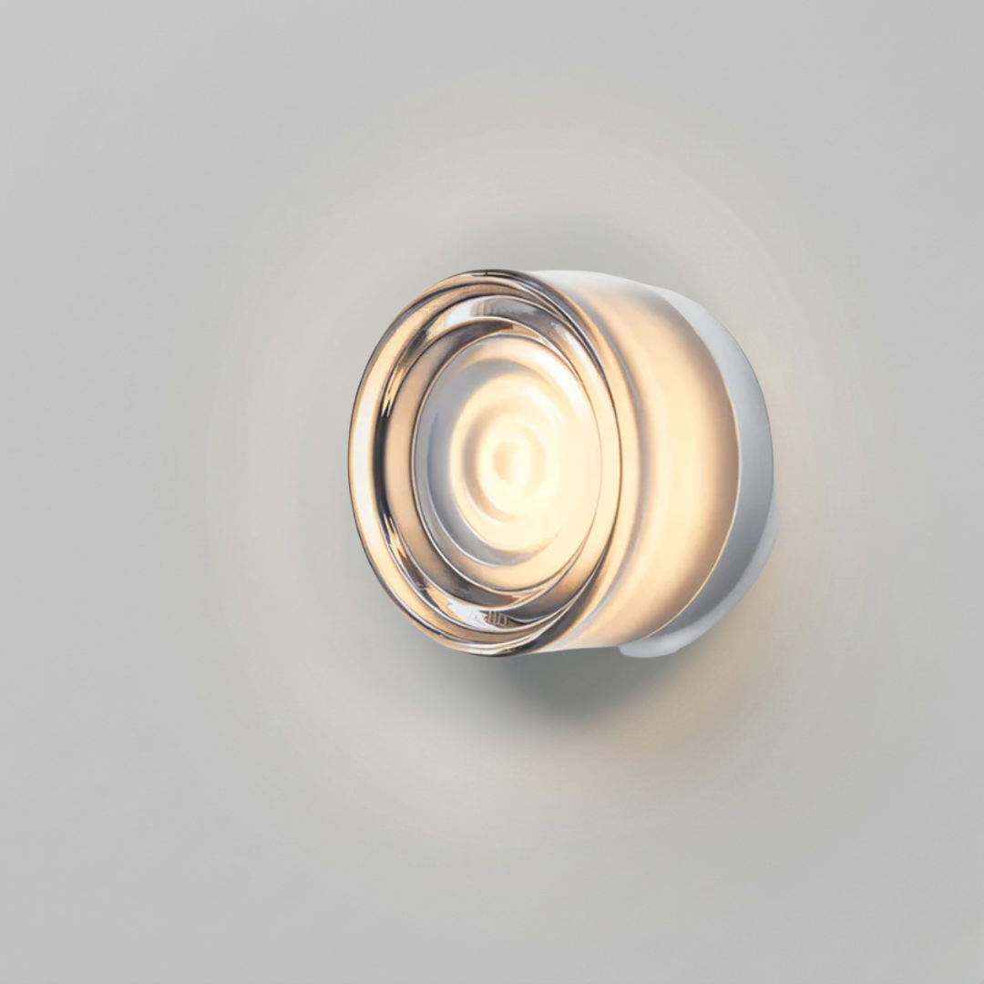 Glass Wall Sconce Light Fixture – Modern Round LED Wall Light
