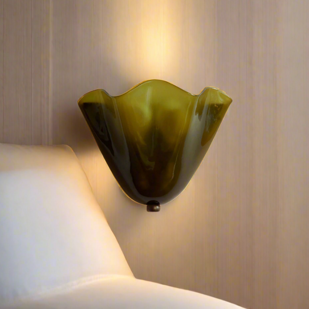 Stained Glass Wall Sconce Light Fixture – Retro Art Deco LED Wall Light