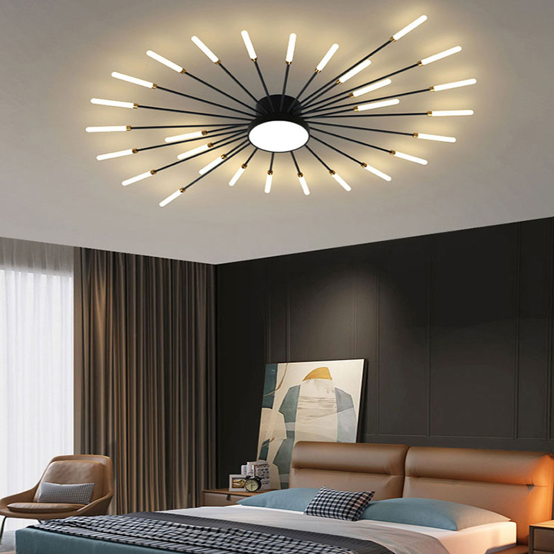 Modern Sputnik Ceiling Light Fixture – Firework Flush Mount LED Ceiling Light