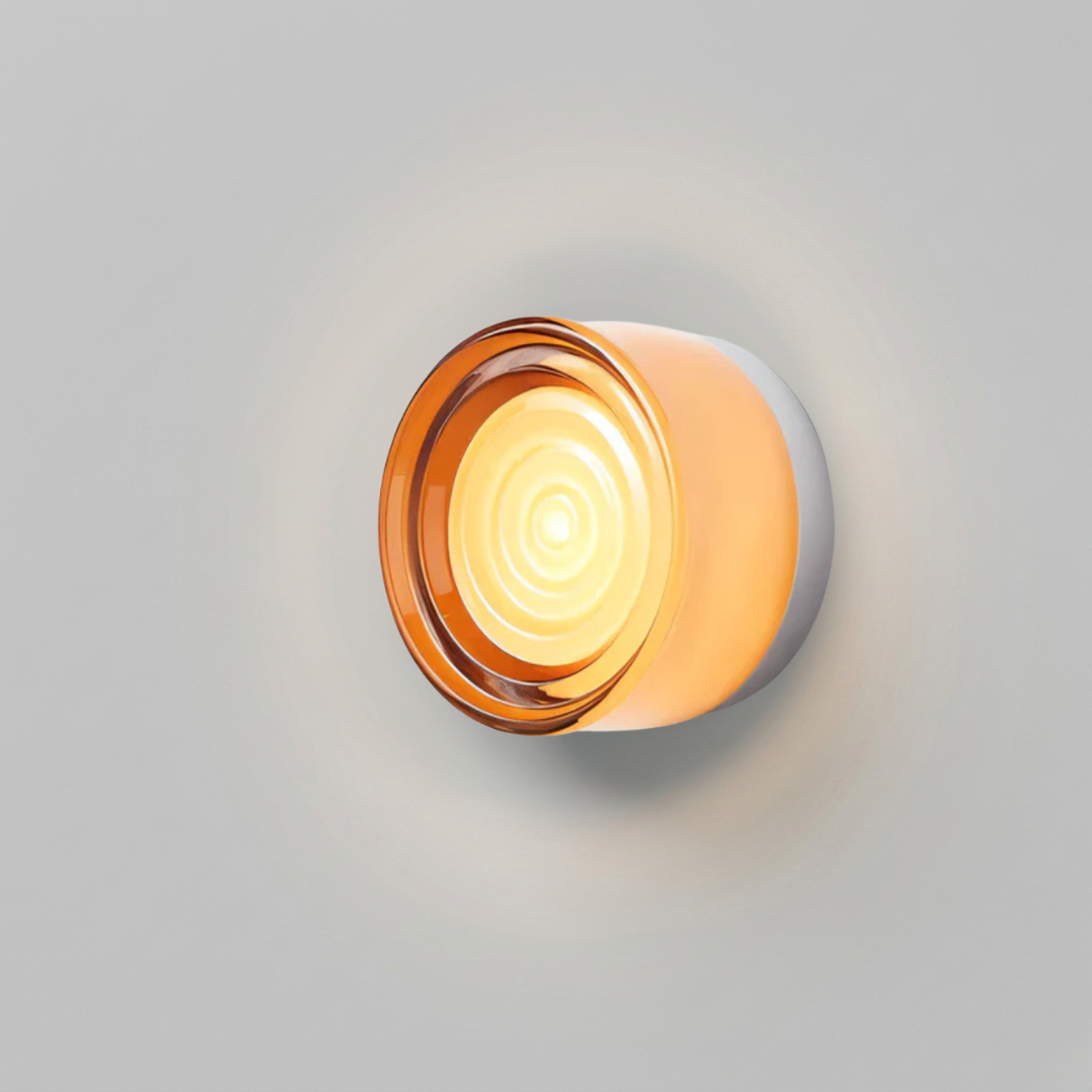 Glass Wall Sconce Light Fixture – Modern Round LED Wall Light