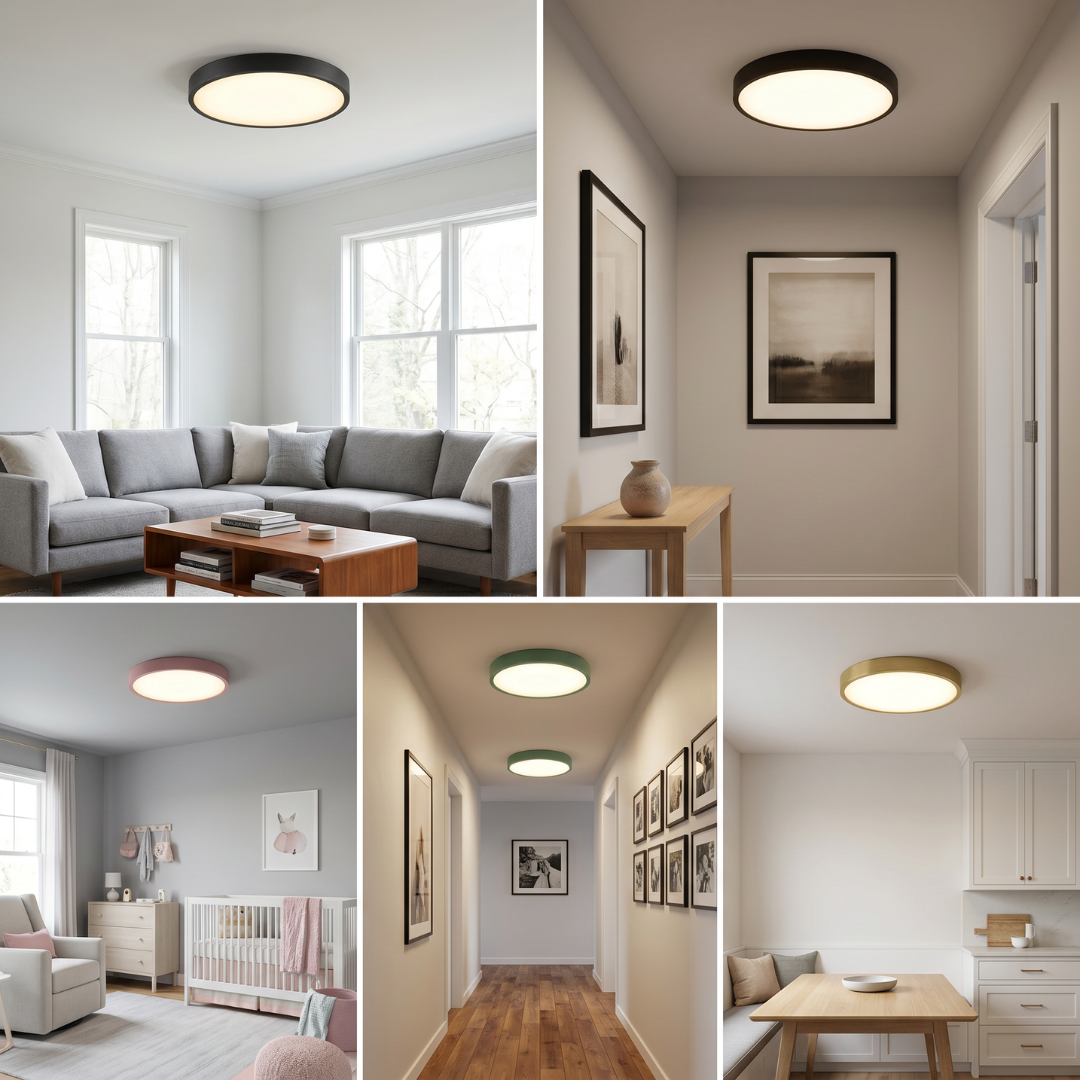 LED Flush Mount Ceiling Light Fixture – Modern Round Ceiling Light