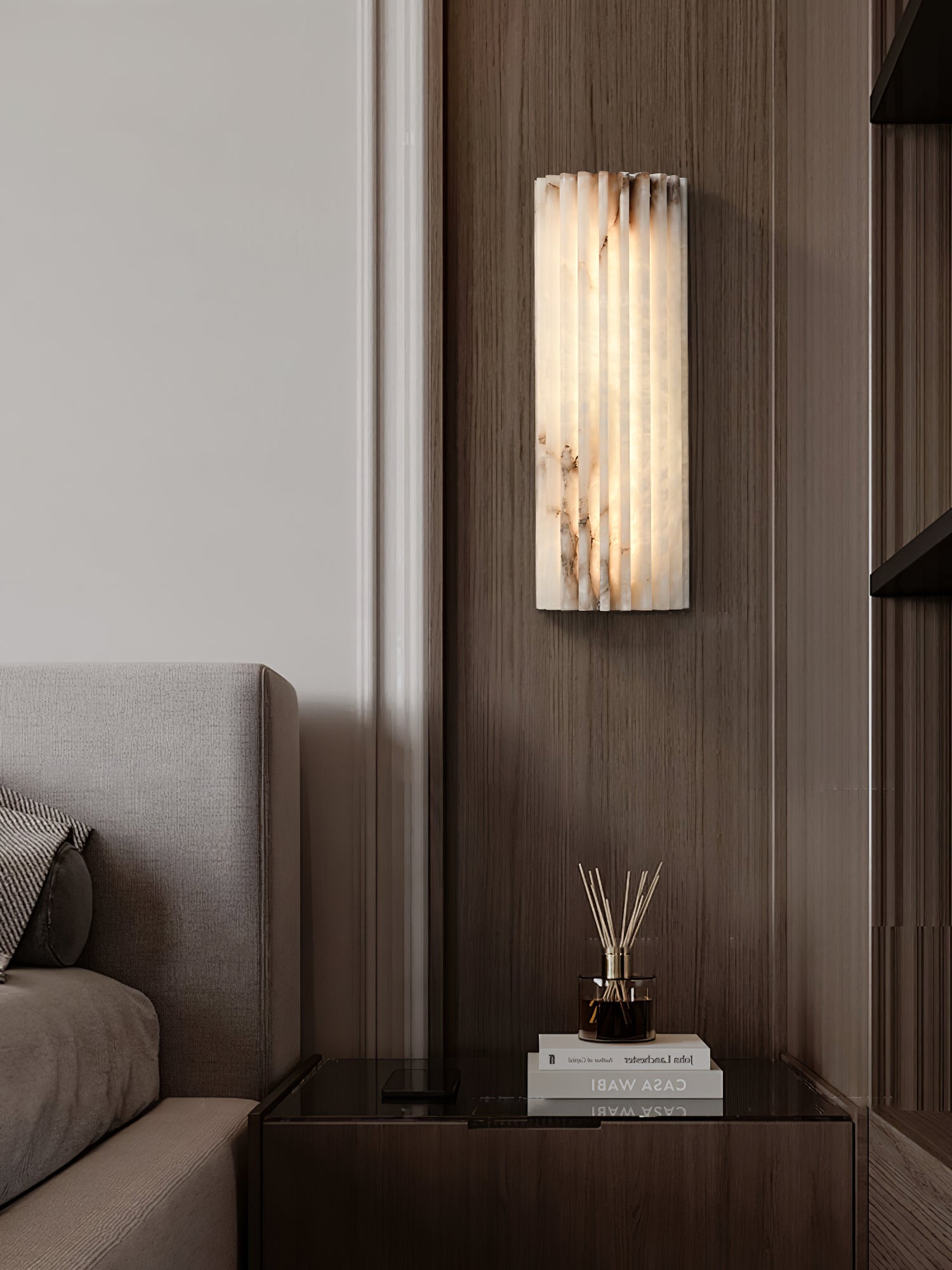 Alabaster Wall Sconce Light Fixture – Modern LED Wall Light