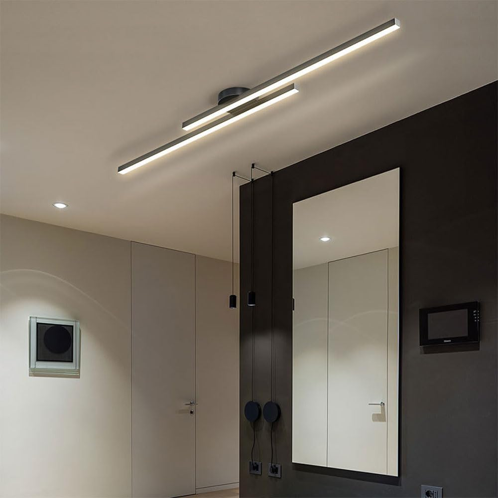LED Ceiling Light Fixture – Modern Linear Semi-Flush Mount Ceiling Light