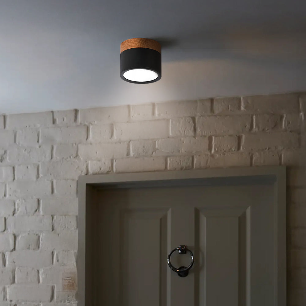 Small LED Flush Mount Ceiling Light Fixture – Modern Cylinder Ceiling Light