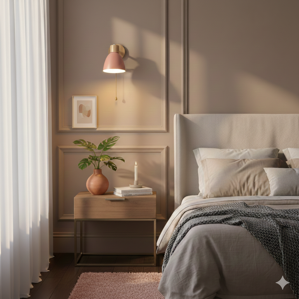 Wall Sconce Light Fixture – Modern Wood Cone Wall Light