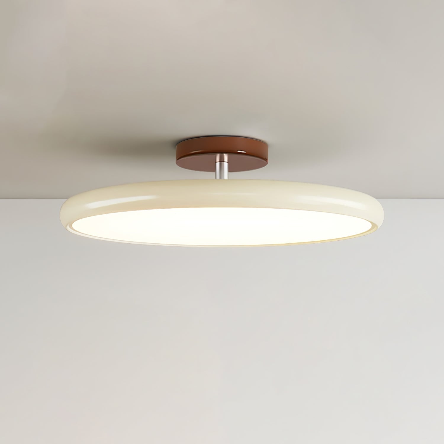 Adjustable LED Ceiling Light Fixture – Modern Round Semi Flush Mount Light