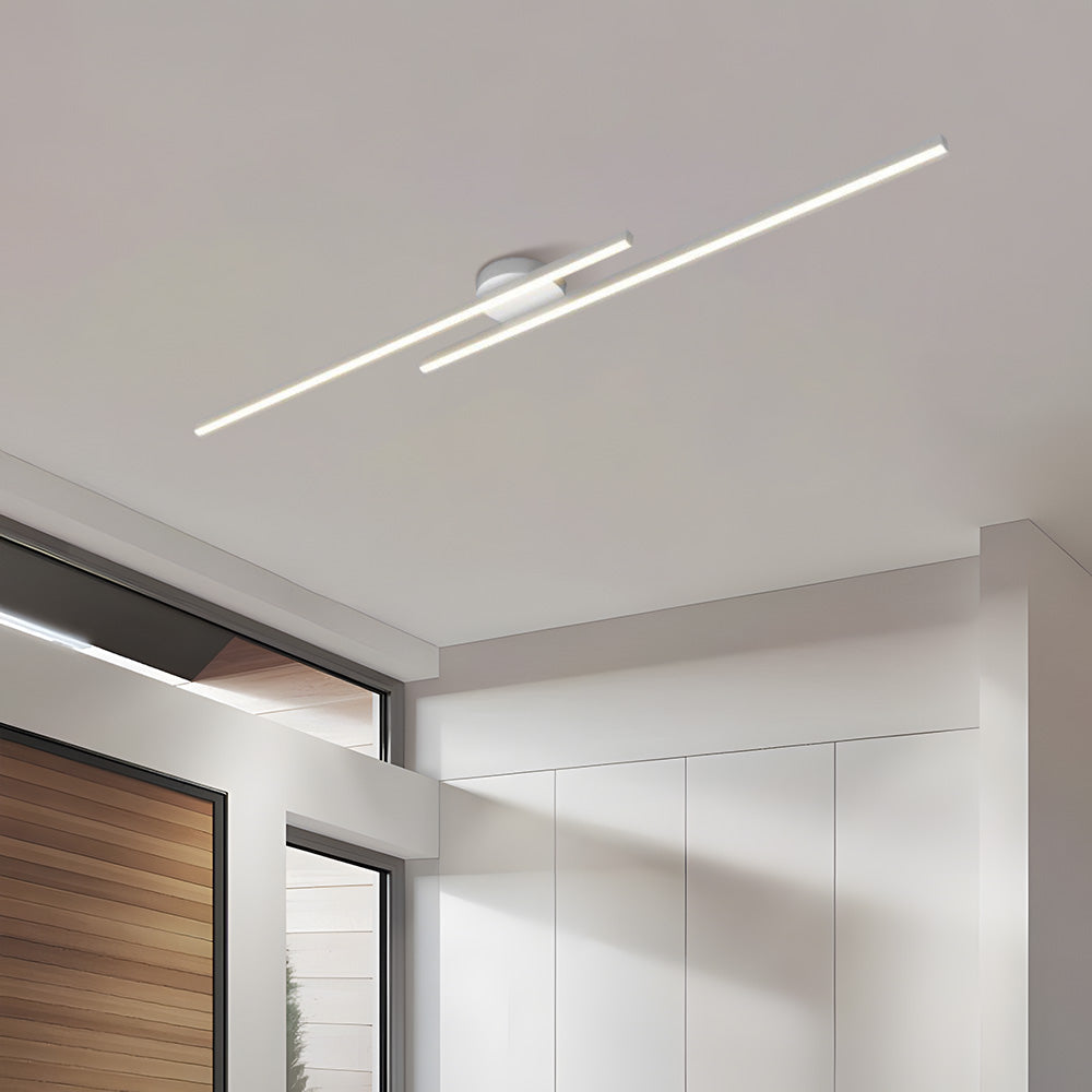 LED Ceiling Light Fixture – Modern Linear Semi-Flush Mount Ceiling Light