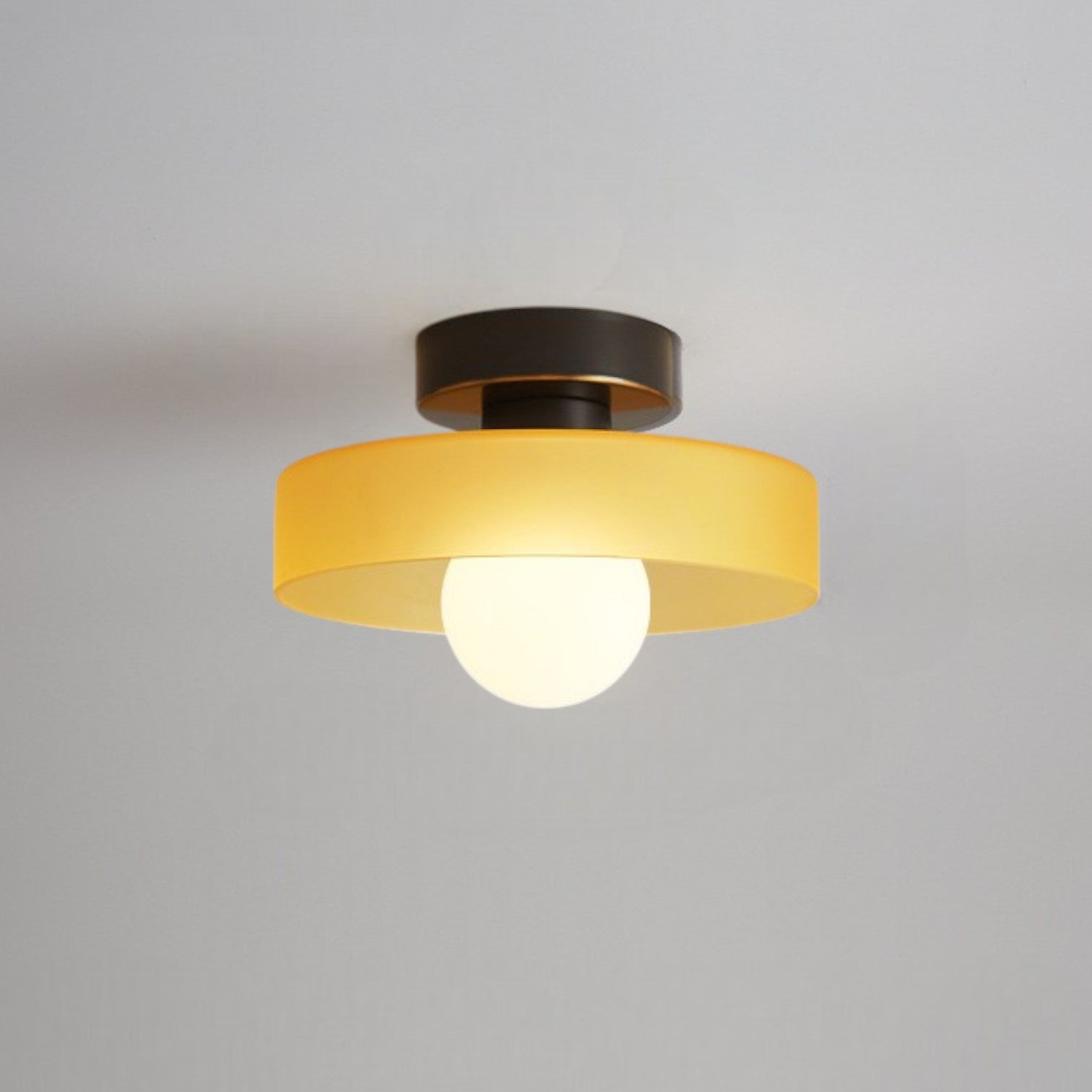 Modern Semi-Flush Mount Ceiling Light Fixture – Bauhaus Round Glass Ceiling Light