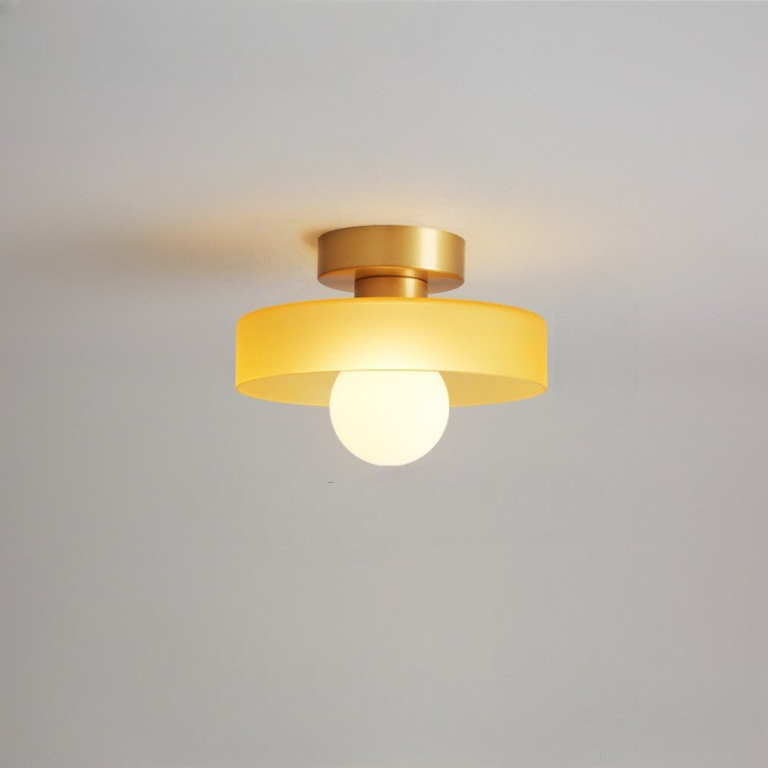 Modern Semi-Flush Mount Ceiling Light Fixture – Bauhaus Round Glass Ceiling Light