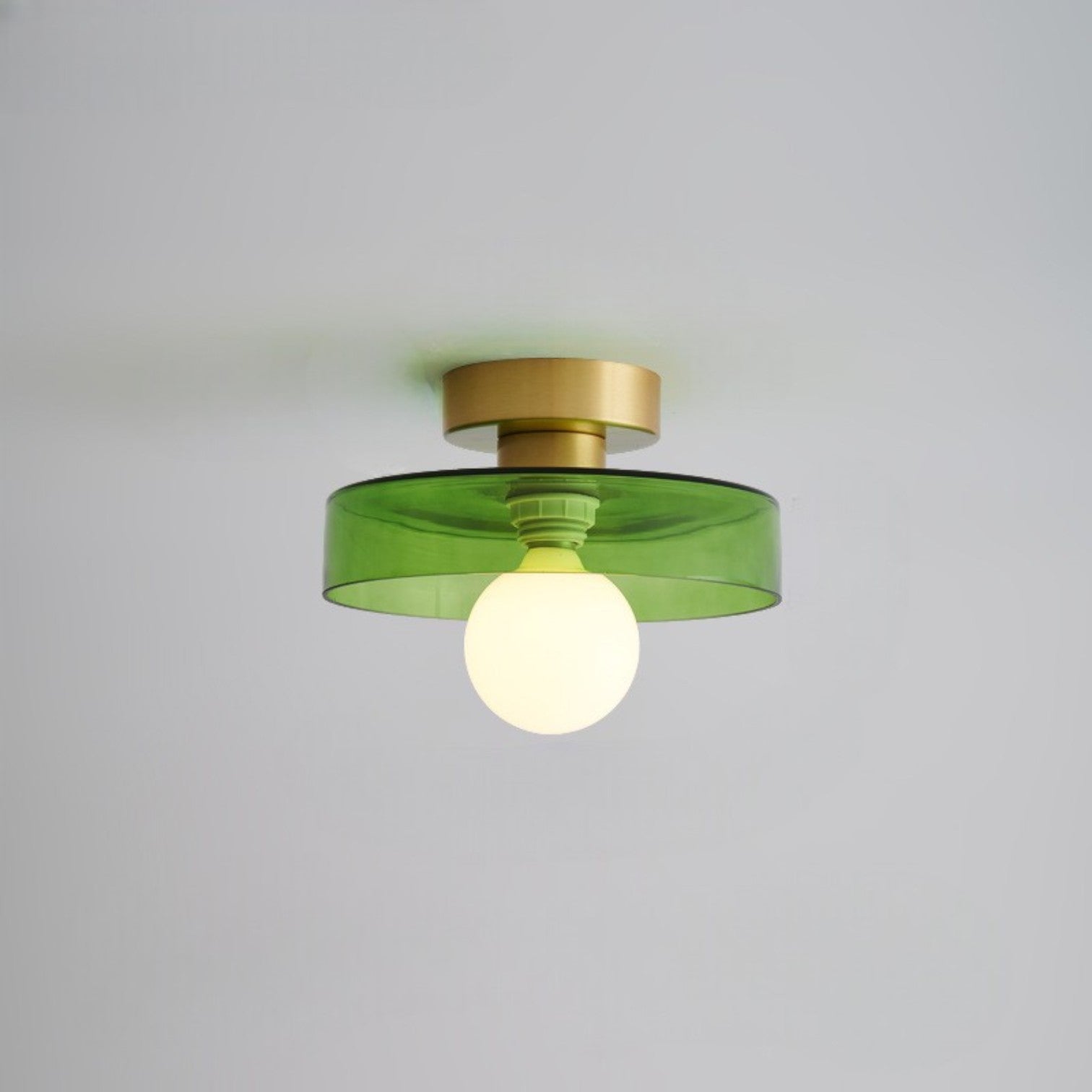 Modern Semi-Flush Mount Ceiling Light Fixture – Bauhaus Round Glass Ceiling Light