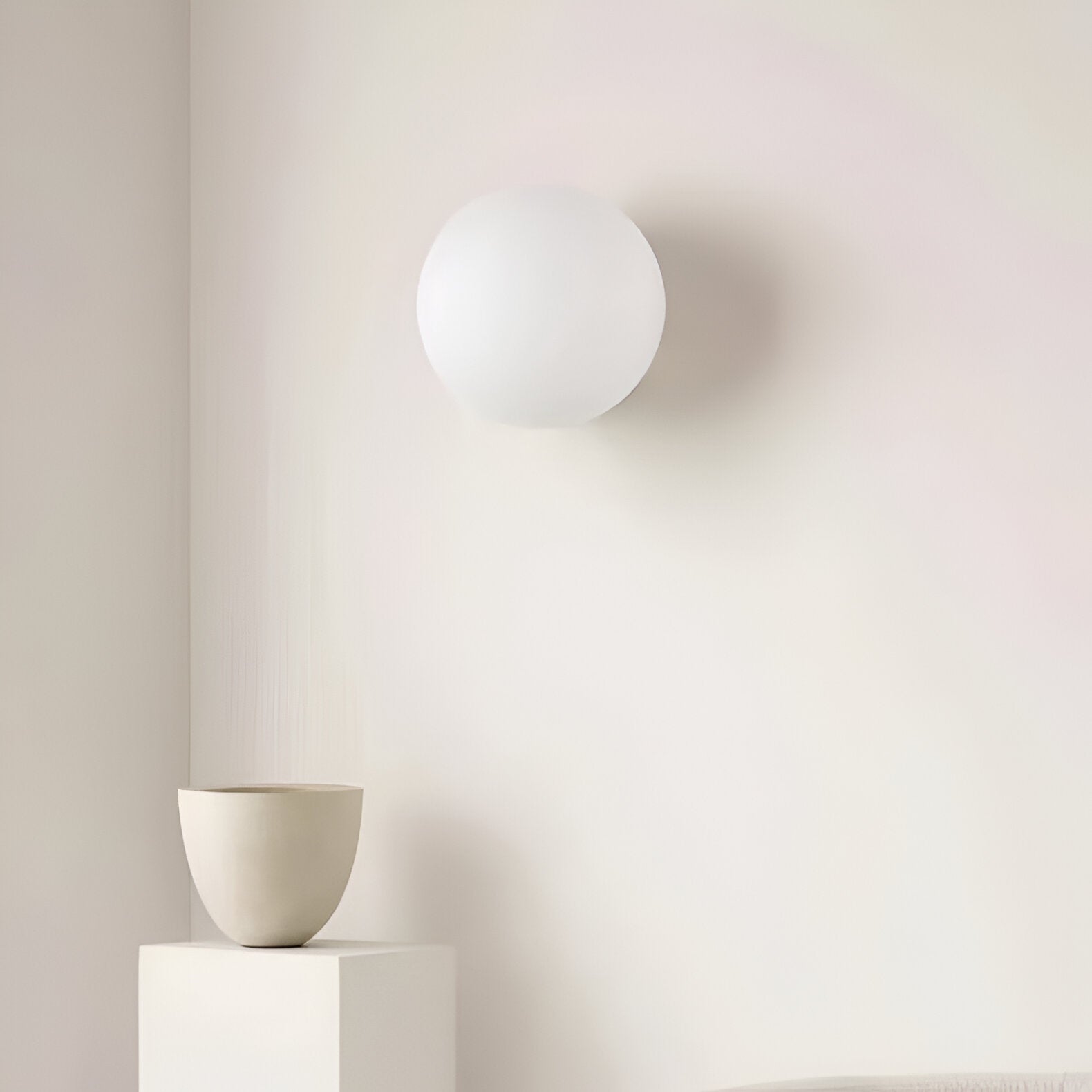 Glass Wall Sconce Light Fixture – Modern Round LED Sconce
