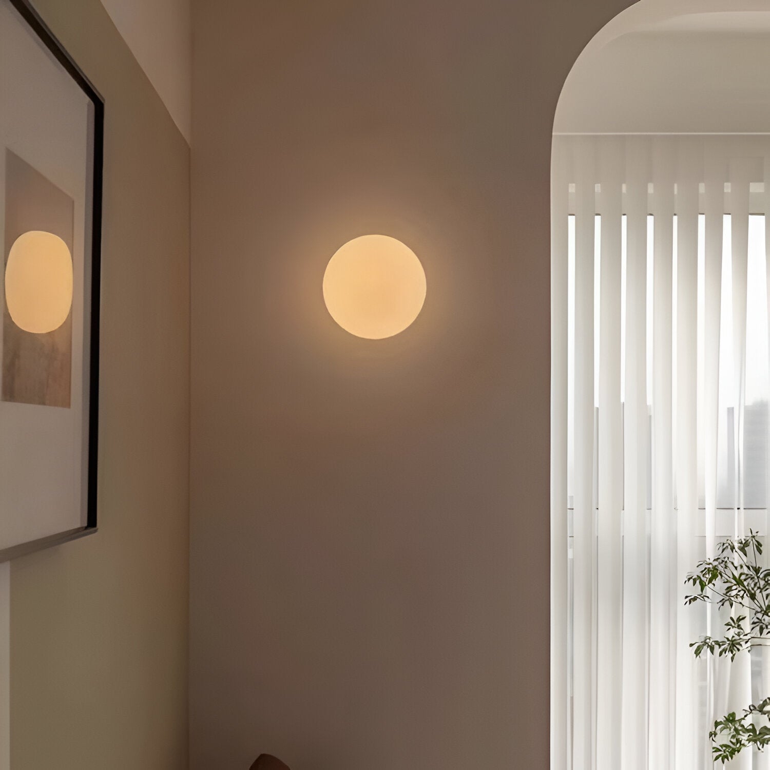 Glass Wall Sconce Light Fixture – Modern Round LED Sconce