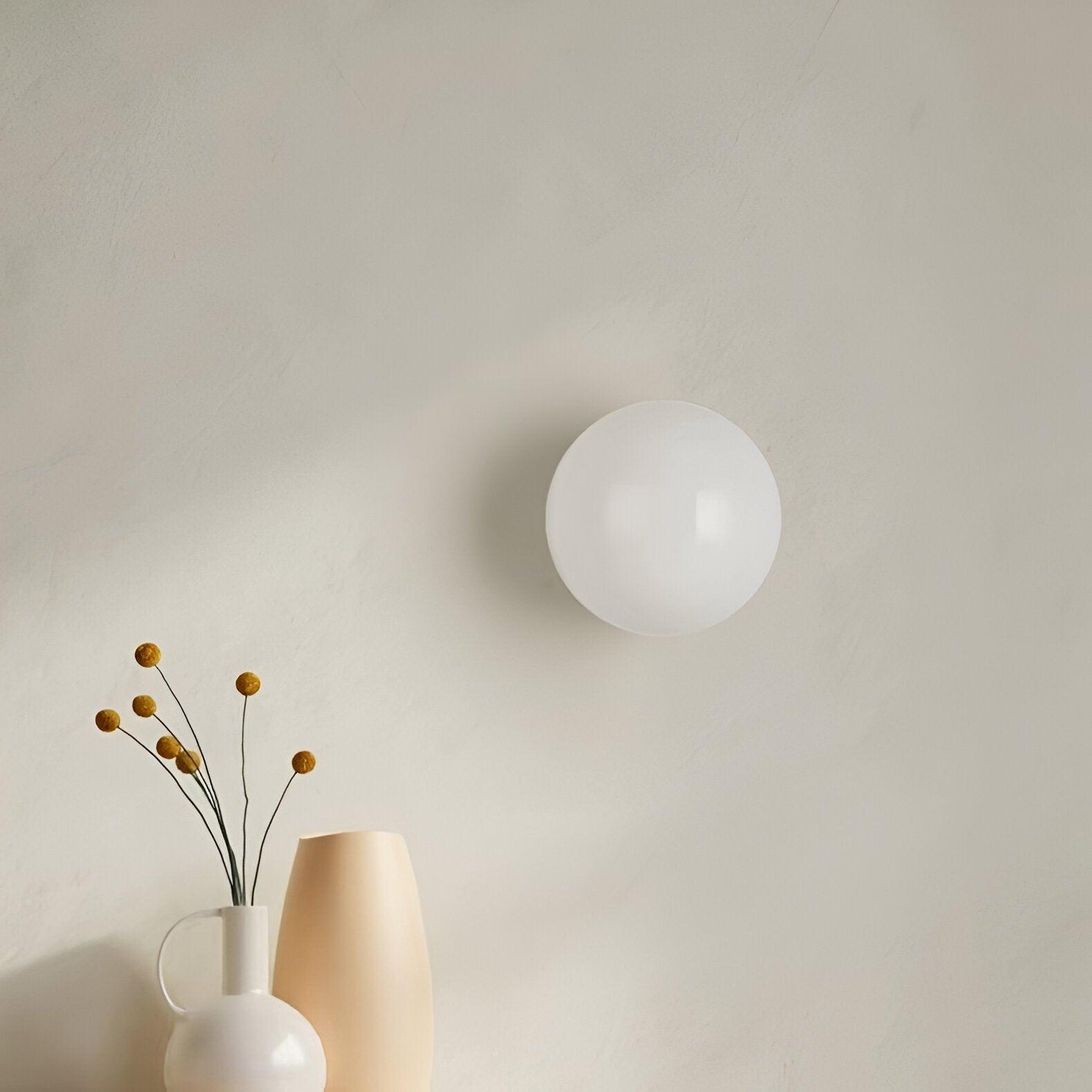 Glass Wall Sconce Light Fixture – Modern Round LED Sconce