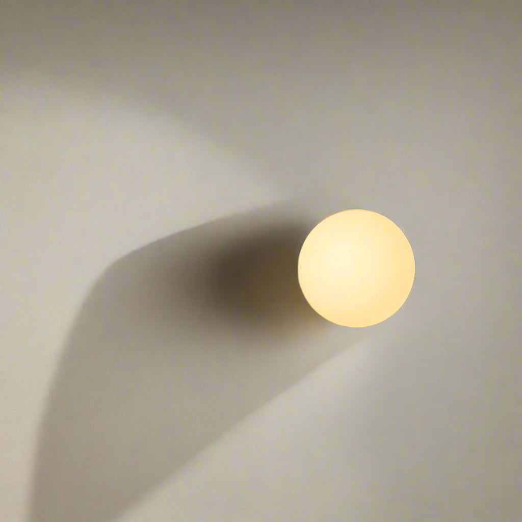 Glass Wall Sconce Light Fixture – Modern Round LED Sconce