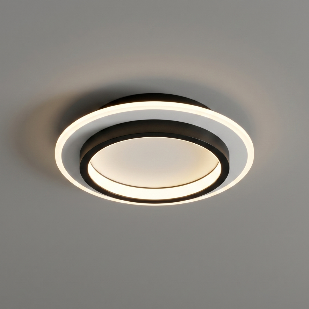 Modern LED Flush Mount Ceiling Light Fixture – Round Halo Ceiling Light