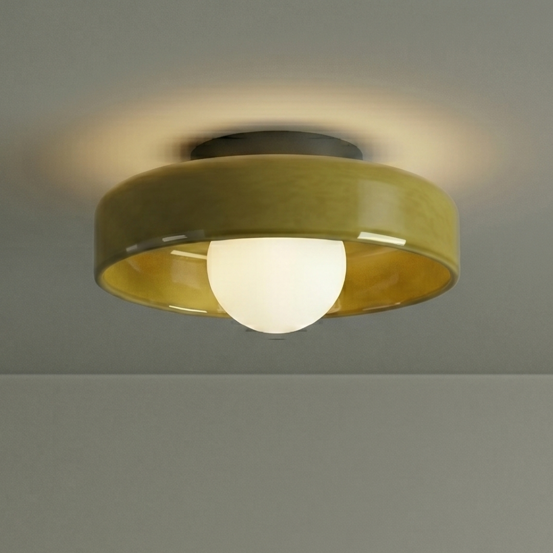 Glass Flush Mount Ceiling Light Fixture – Modern Round Ceiling Light