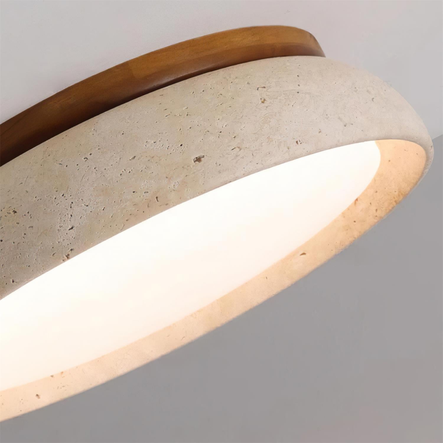 Travertine Flush Mount Ceiling Light Fixture – Modern Stone Ceiling Light