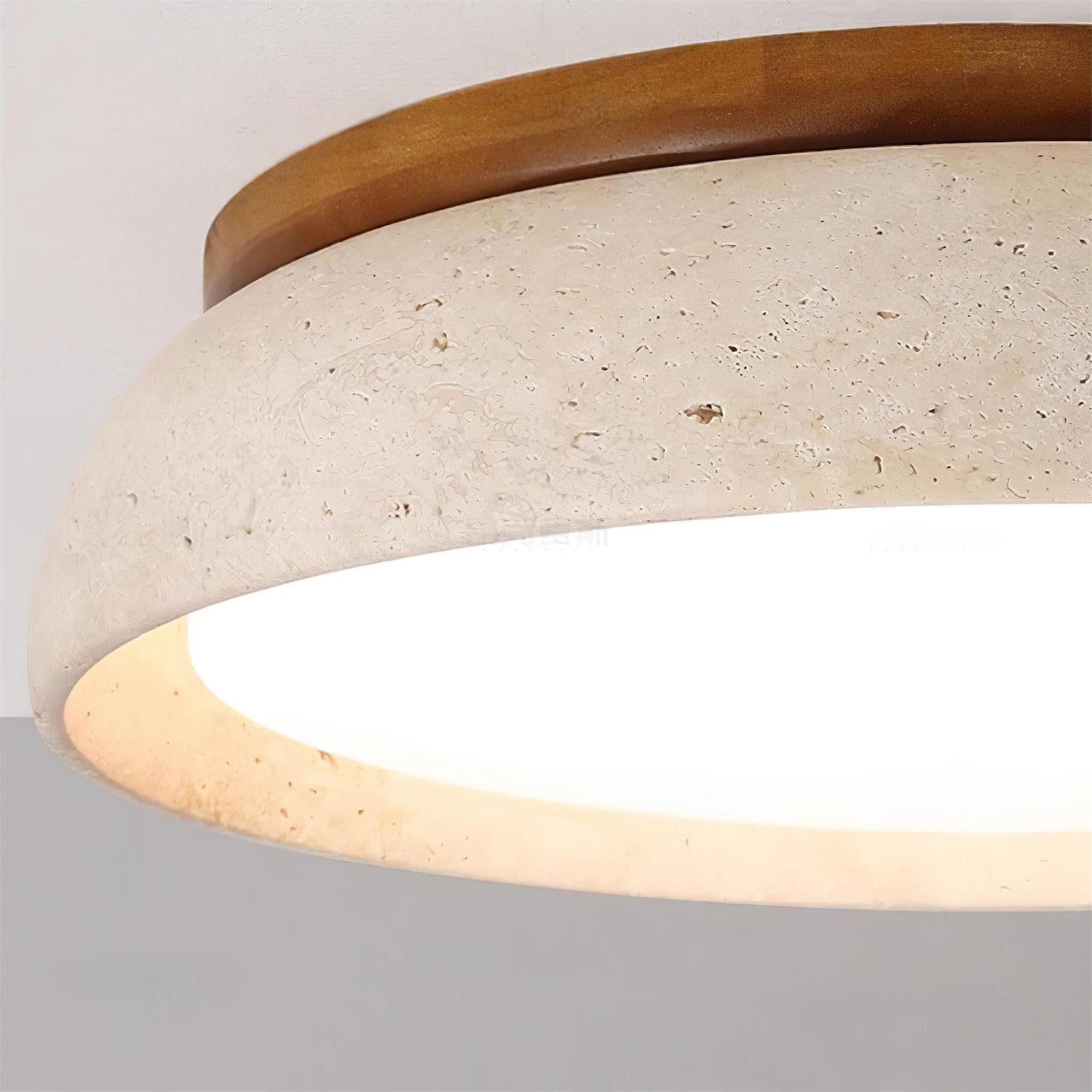 Travertine Flush Mount Ceiling Light Fixture – Modern Stone Ceiling Light