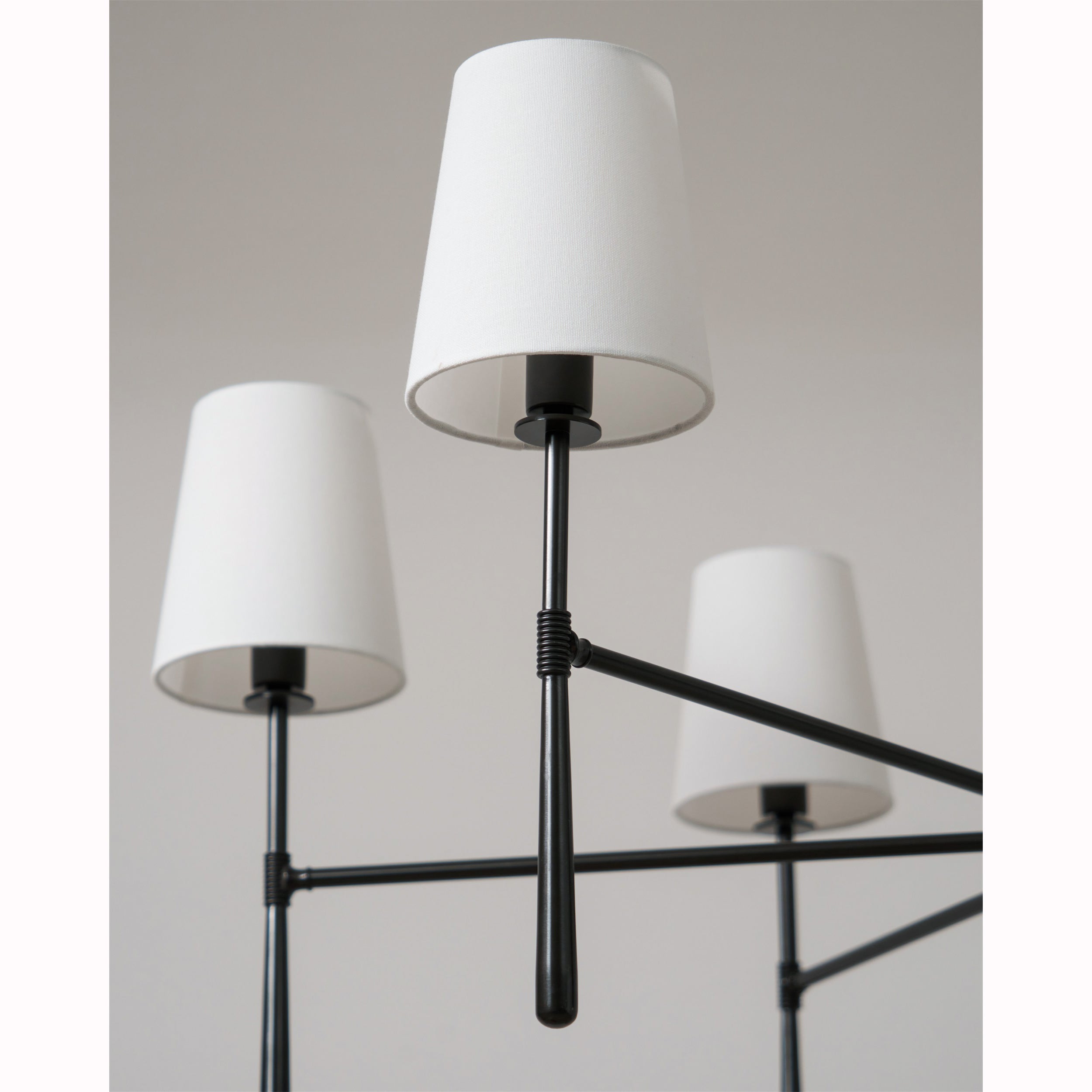 Chandelier Light Fixture – Mid-Century Modern Chandelier with Fabric Shades, 4-Light / 6-Light