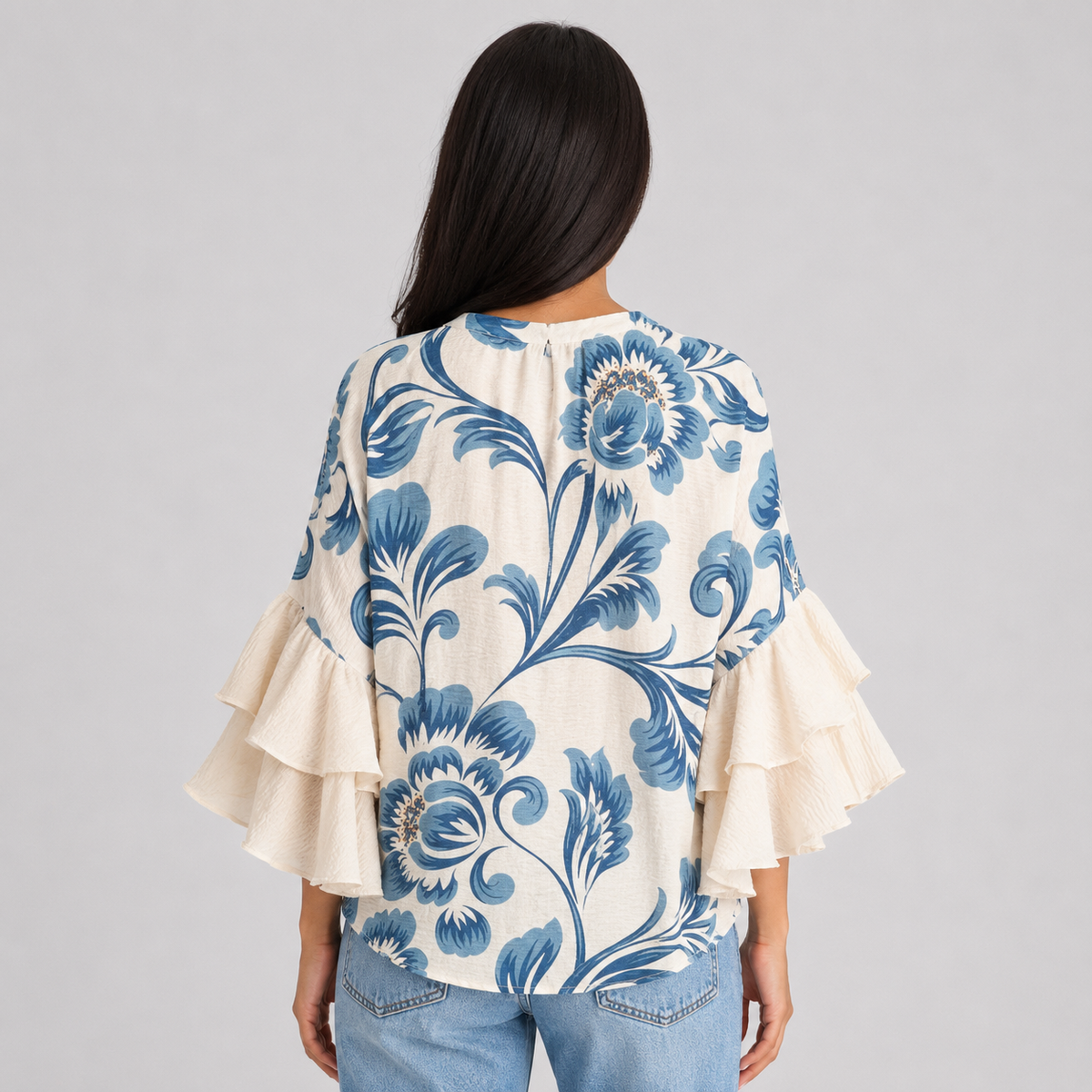 Striped V-Neck Blouse – Elegant Warm-Weather Look