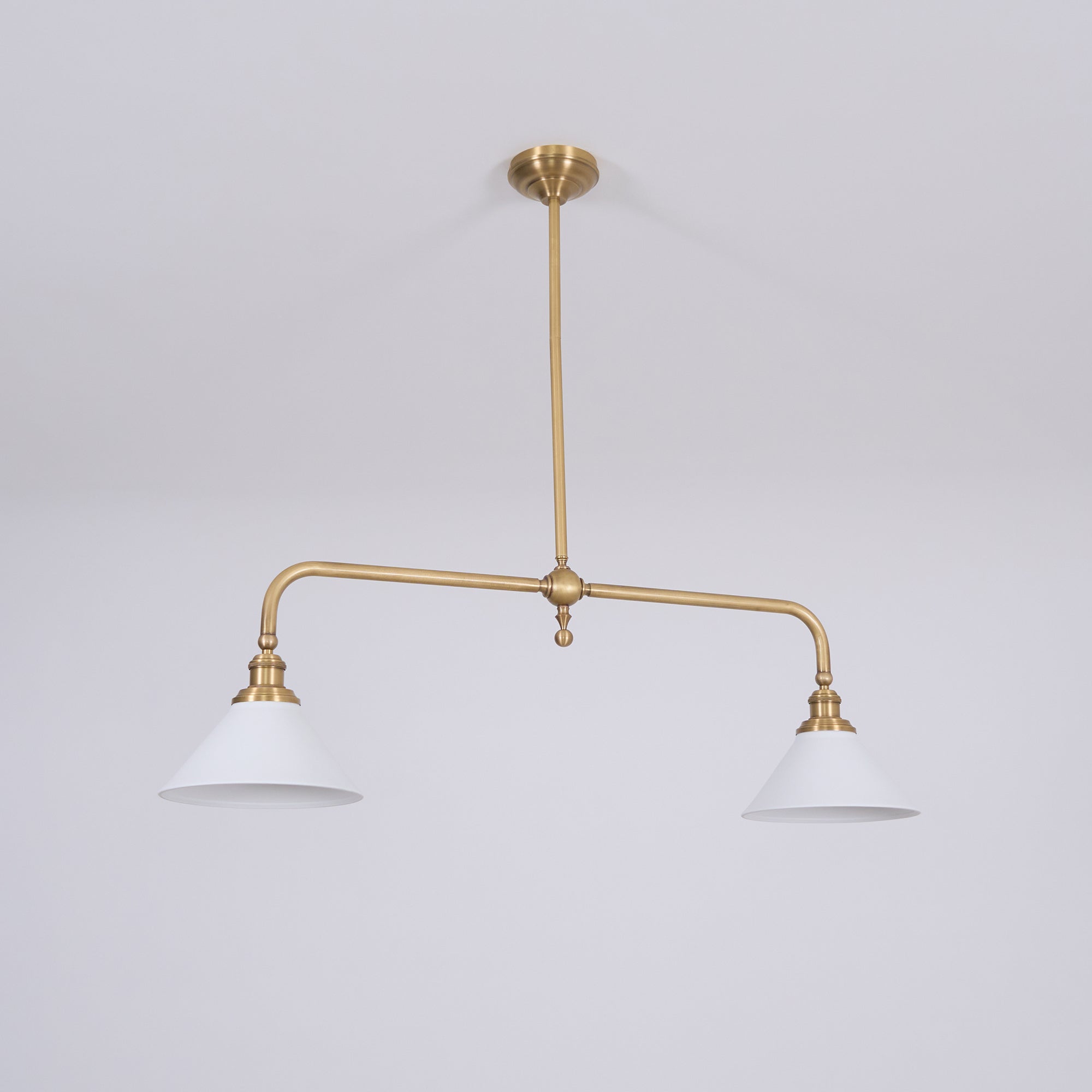 Vintage 2-Light Kitchen Island Pendant Light – Brass Linear Ceiling Light