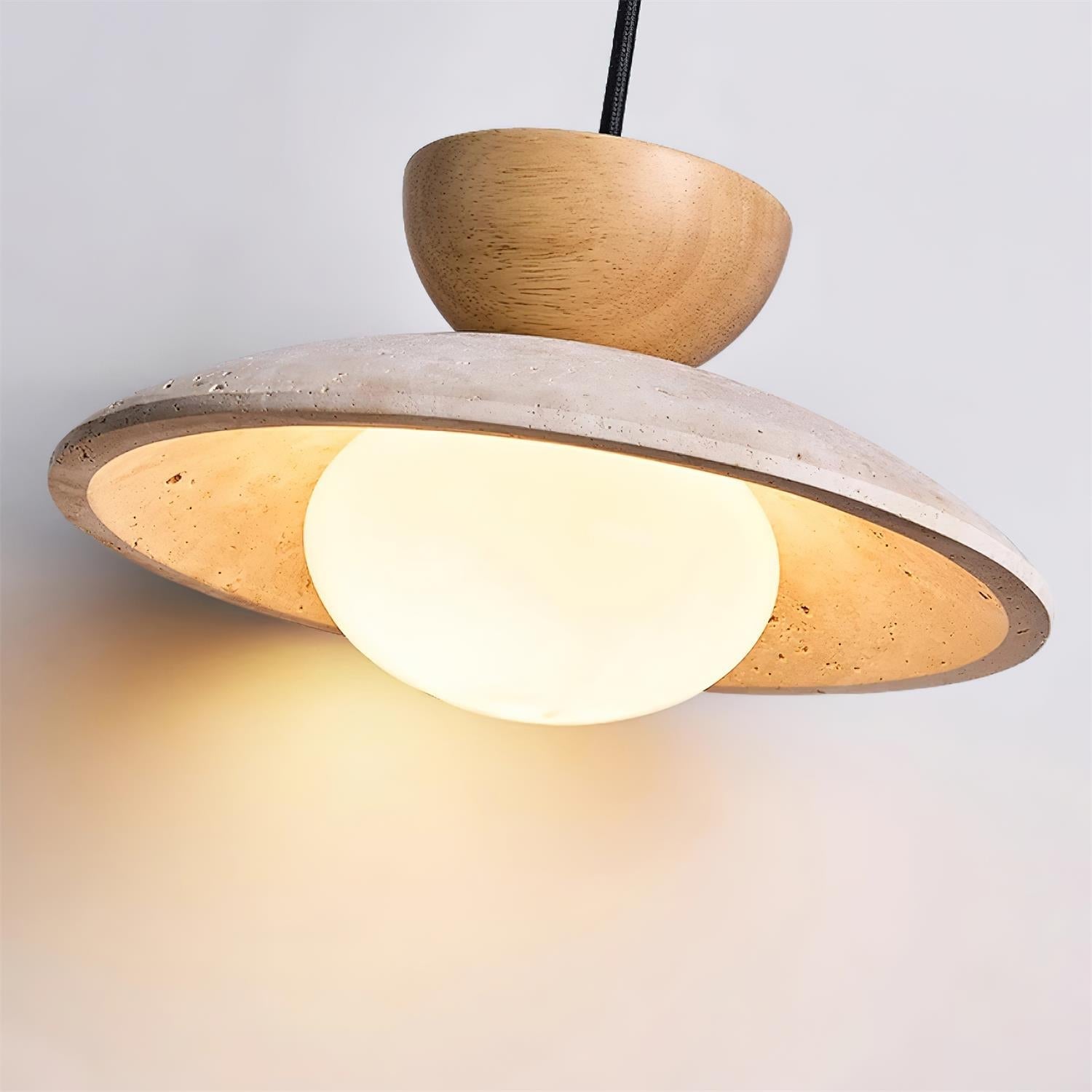 Travertine Pendant Light – Modern Stone Hanging Ceiling Light