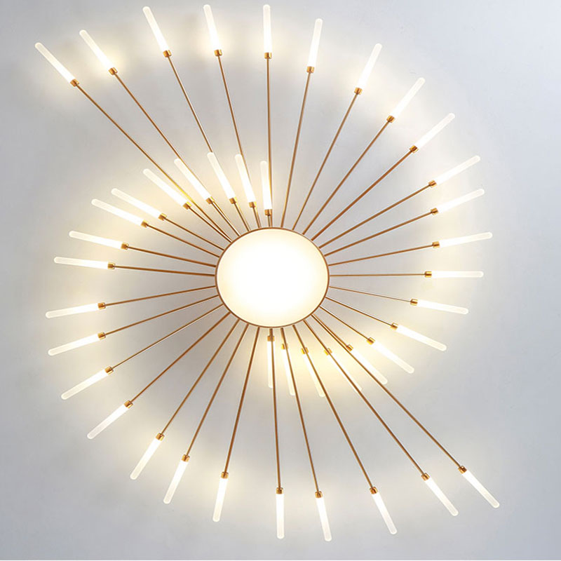Modern Sputnik Ceiling Light Fixture – Firework Flush Mount LED Ceiling Light