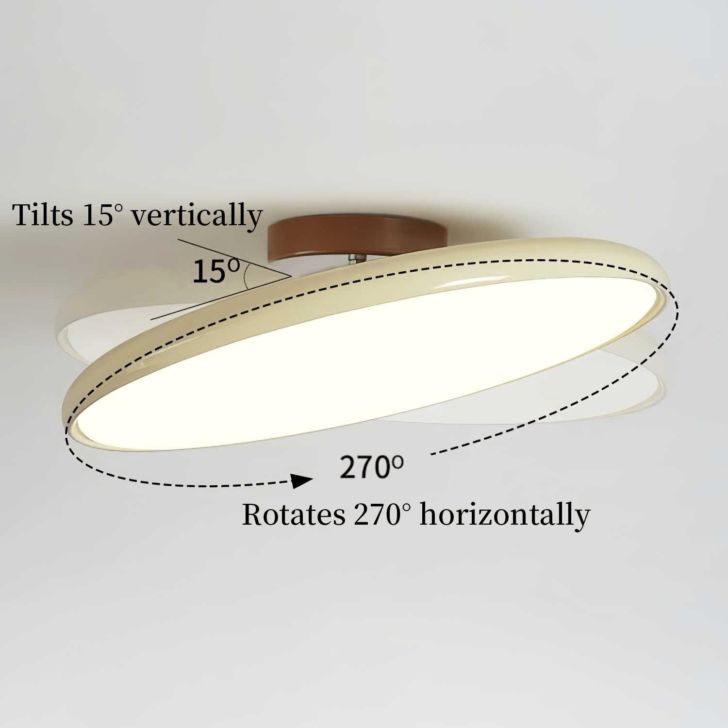 Adjustable LED Ceiling Light Fixture – Modern Round Semi Flush Mount Light