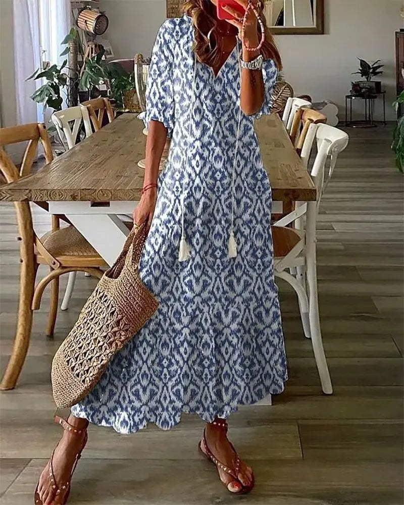 Boho A-Line Dress – Evening-Ready Elegance