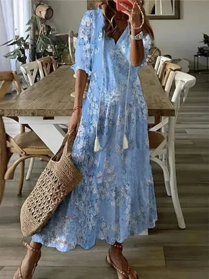 Boho A-Line Dress – Evening-Ready Elegance