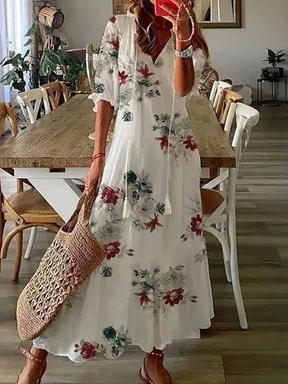 Boho A-Line Dress – Evening-Ready Elegance