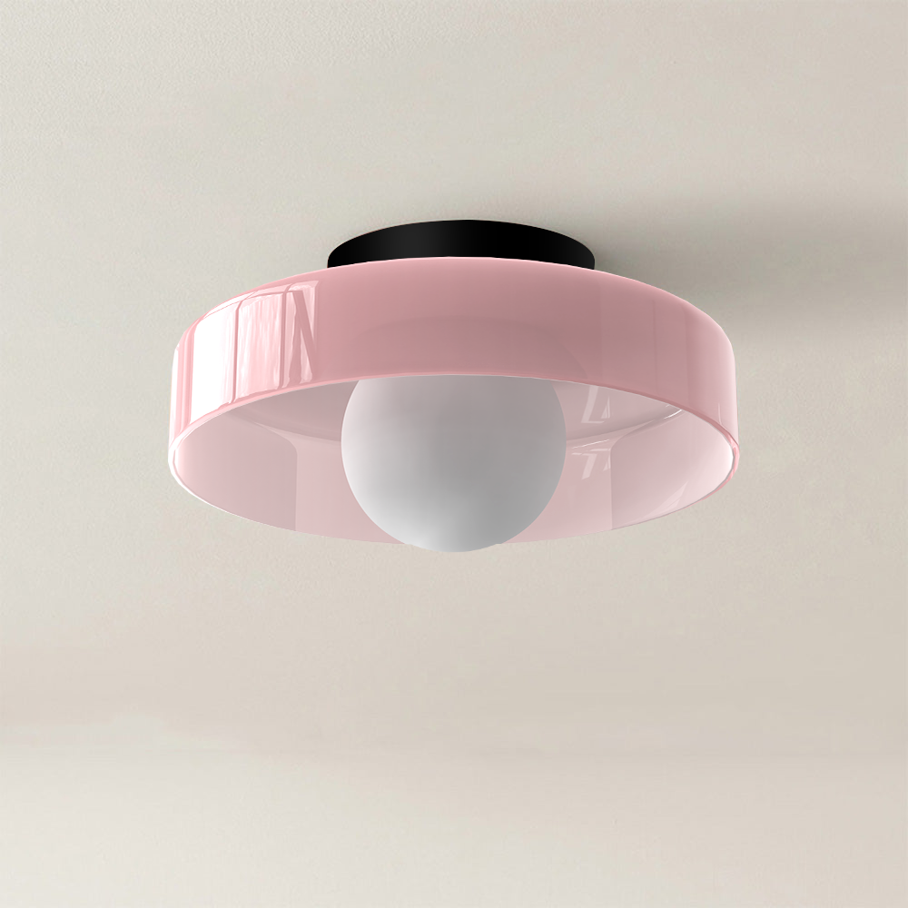 Glass Flush Mount Ceiling Light Fixture – Modern Round Ceiling Light
