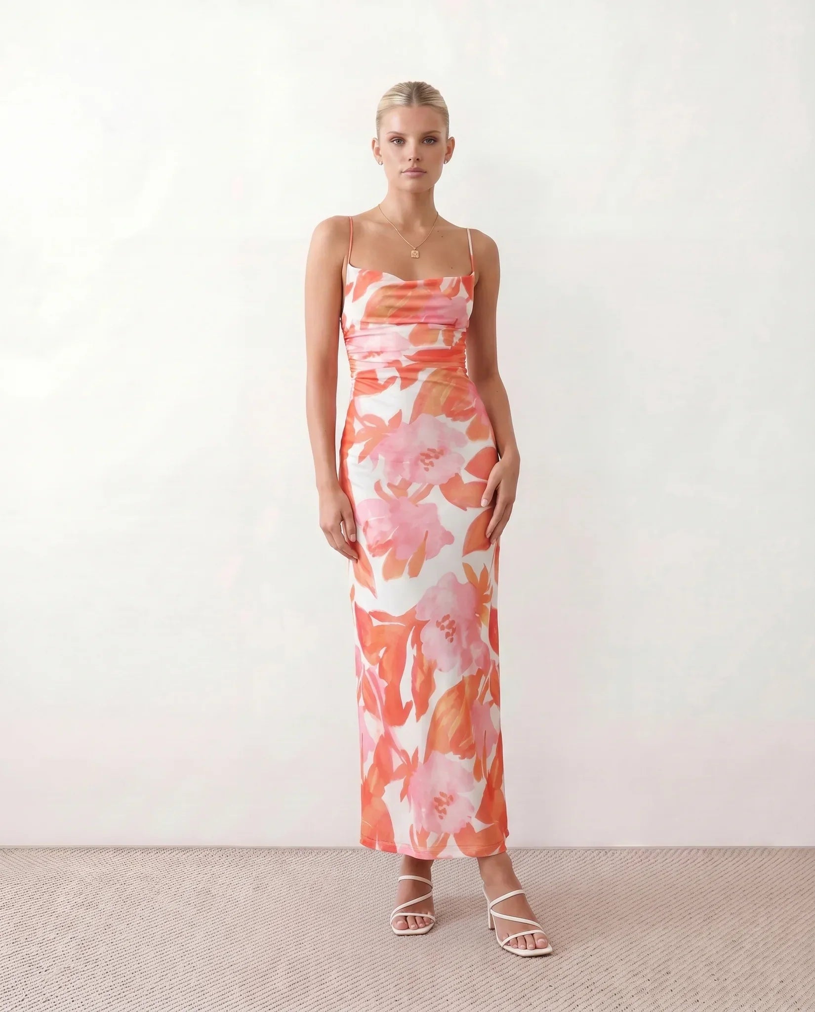 Floral Maxi Bodycon Dress – Evening-Ready Elegance