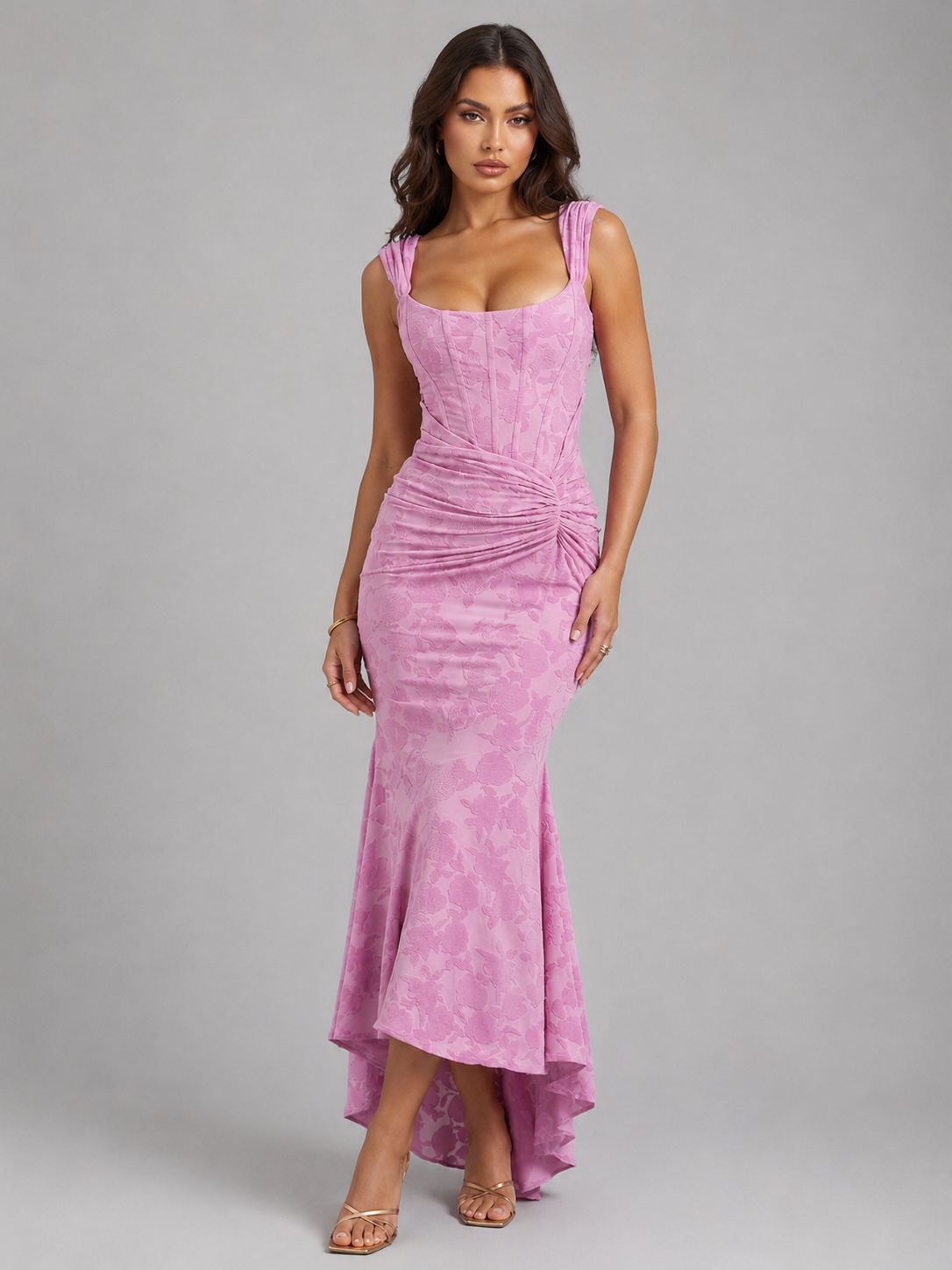 Floral Maxi Bodycon Dress – Evening-Ready Elegance
