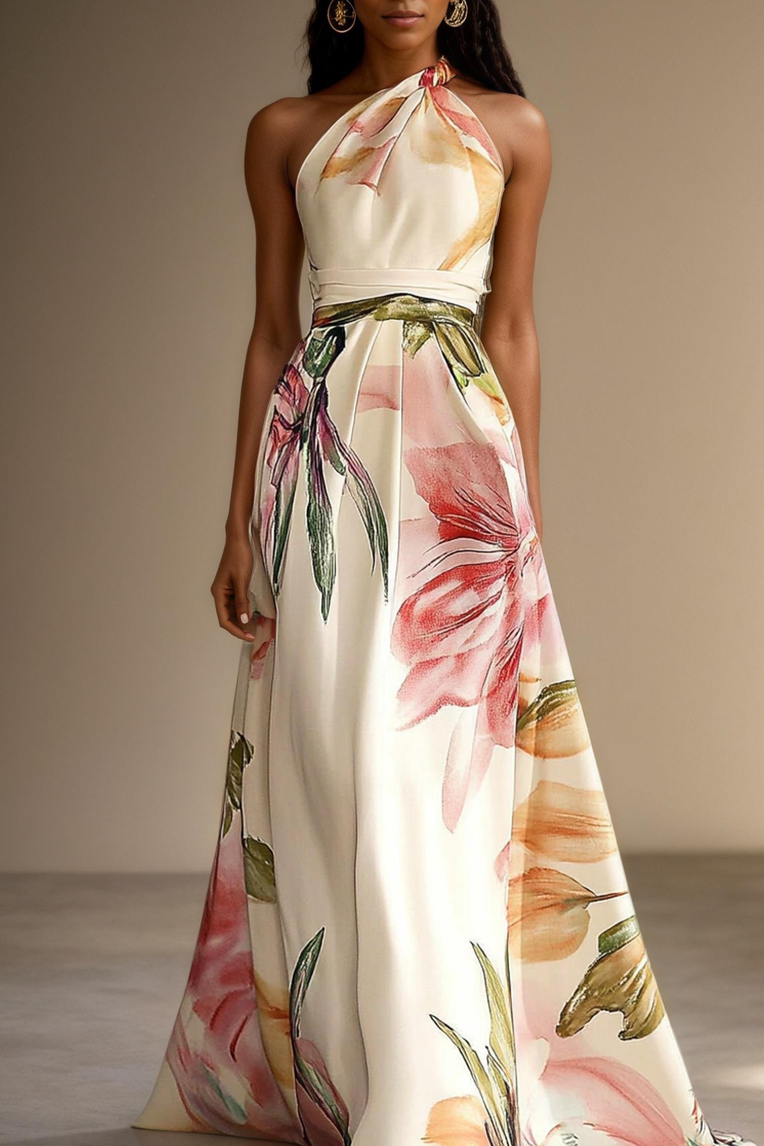 Floral Maxi One-Shoulder Wedding Guest Dress – Polished Warm-Weather Look