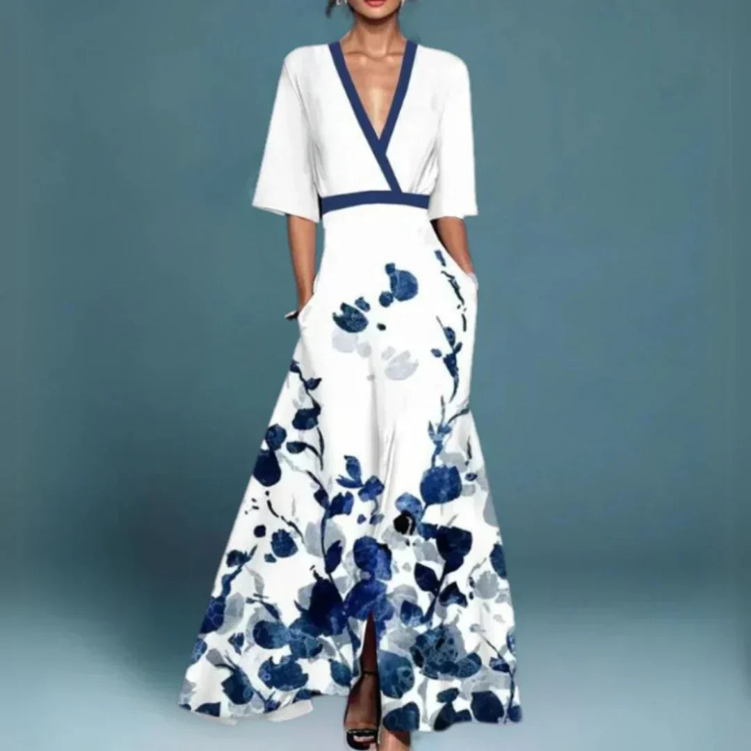Floral Maxi V-Neck Dress – Effortless Summer Style