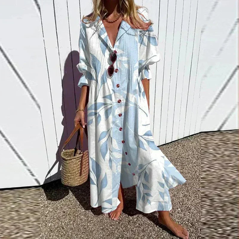 Floral Maxi V-Neckline Jumpsuit – Effortless Summer Silhouette