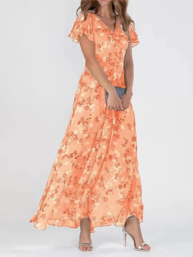 Floral Maxi Wedding Guest Dress – Elegant Summer Occasion Style