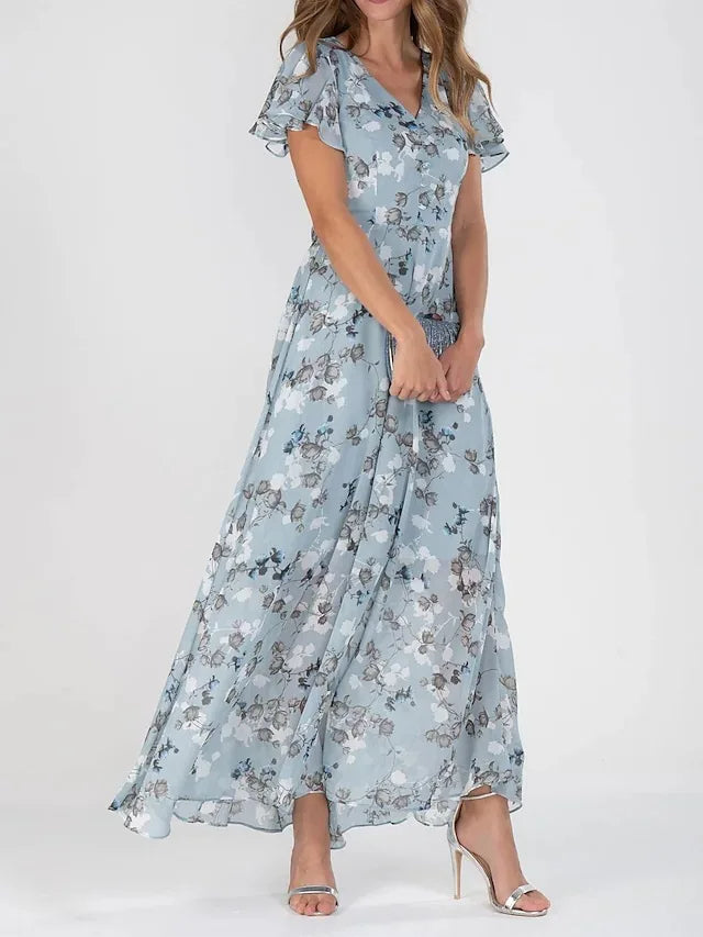 Floral Maxi Wedding Guest Dress – Elegant Summer Occasion Style
