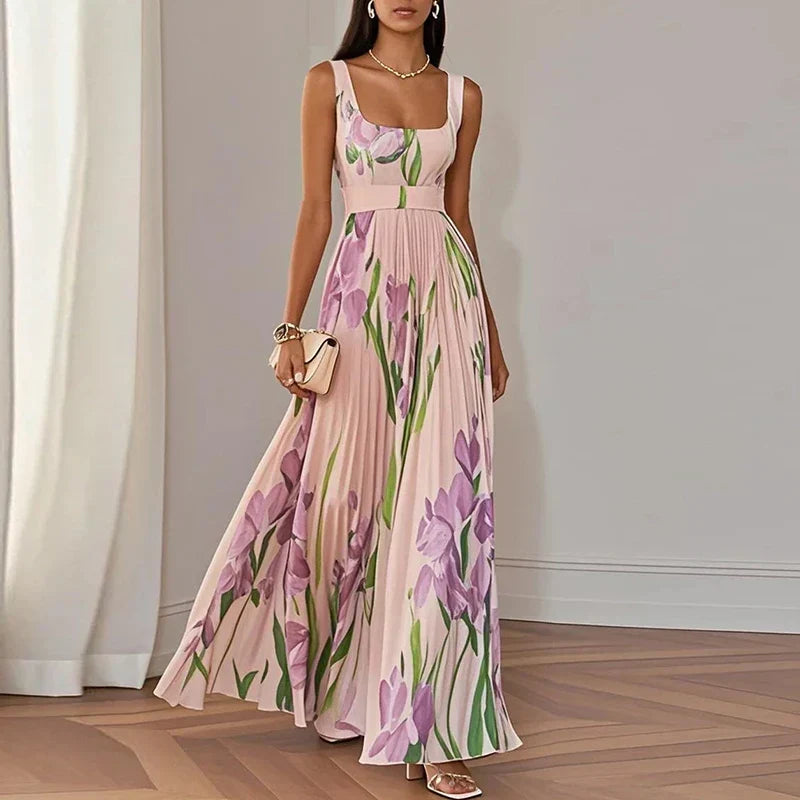 Floral Maxi Wrap Dress – Elegant Occasion Silhouette