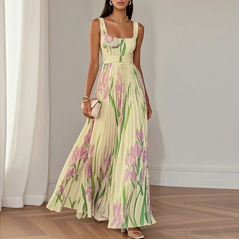 Floral Maxi Wrap Dress – Elegant Occasion Silhouette