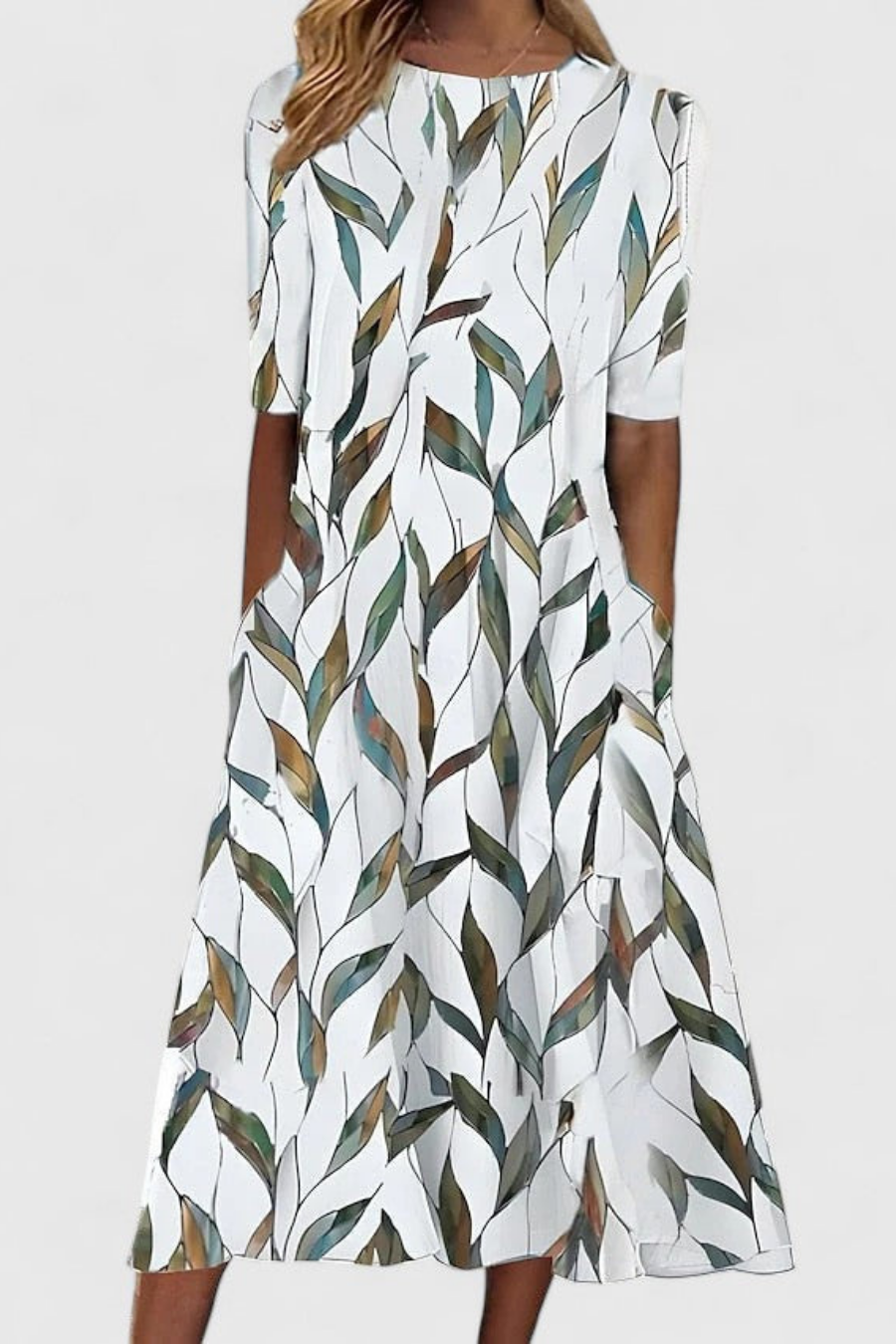 Floral Midi A-Line Dress – Smart Everyday Style