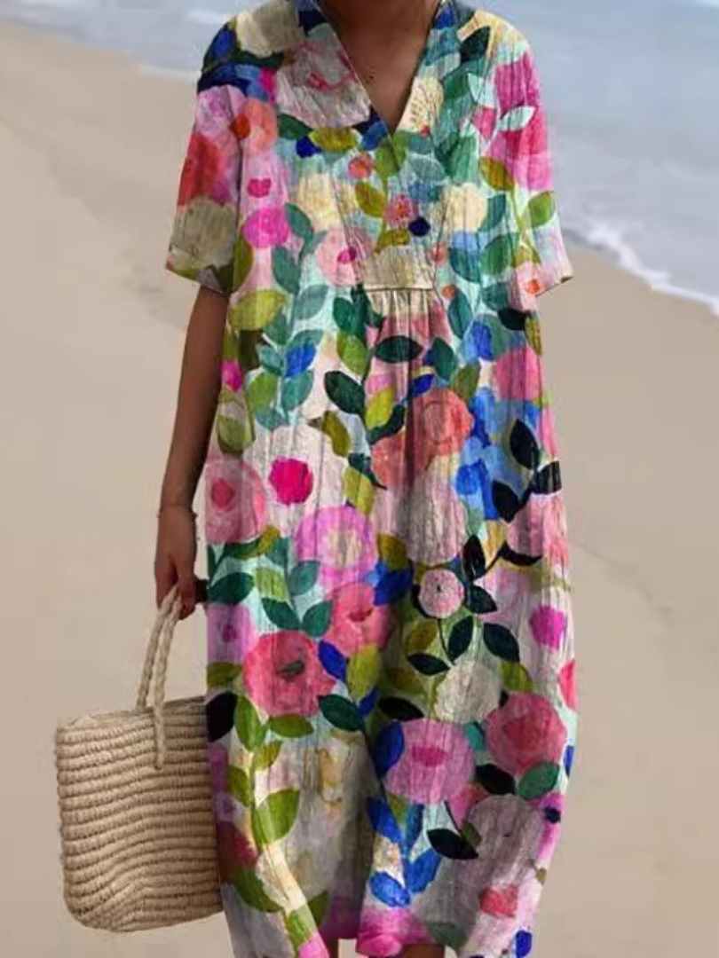 Floral Midi Dress – Relaxed Daytime Look