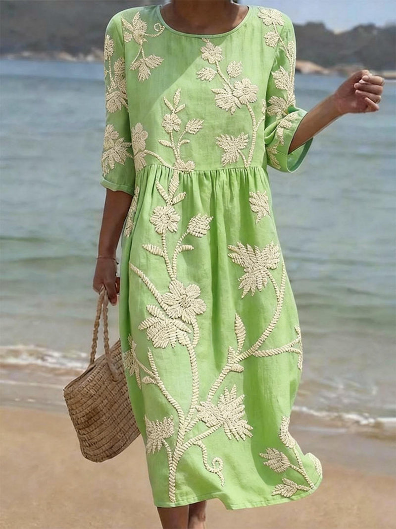 Floral Midi Dress – Relaxed Daytime Look