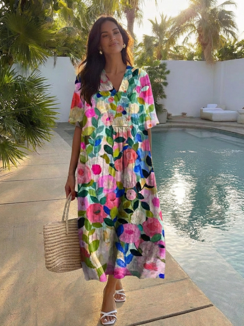 Floral Midi Dress – Relaxed Daytime Look