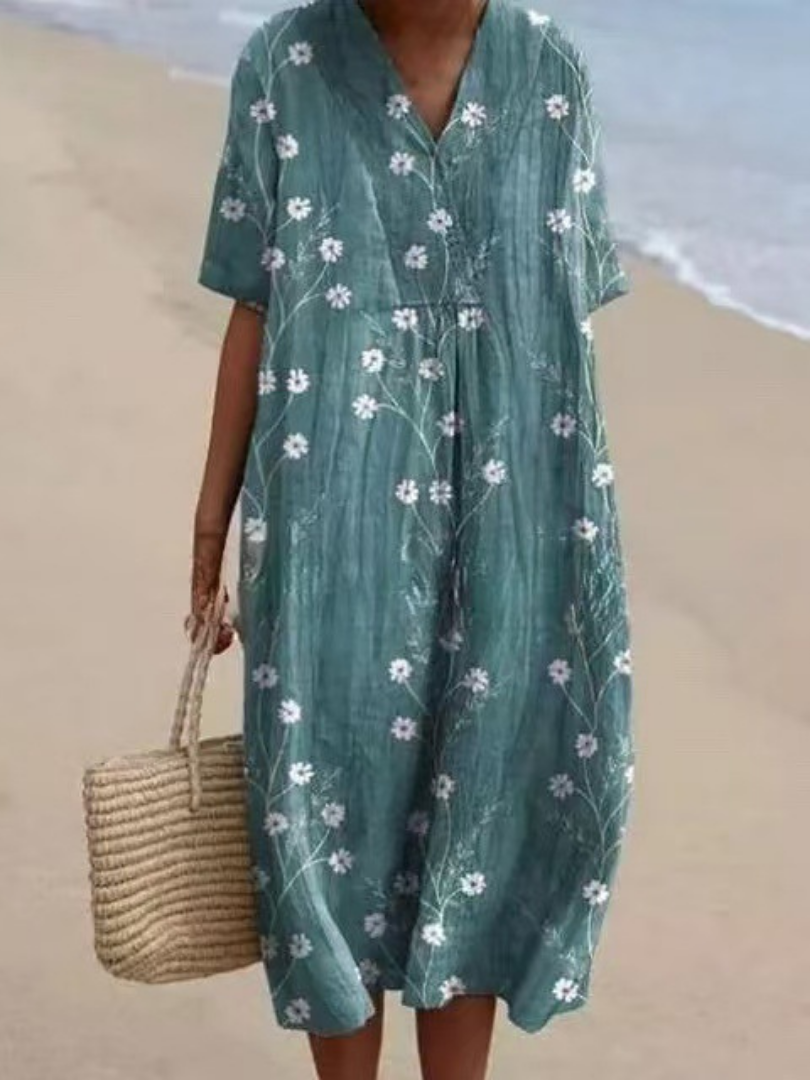 Floral Midi Dress – Relaxed Daytime Look
